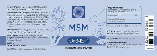 Procapsin OptiMSM 250g packaging and label