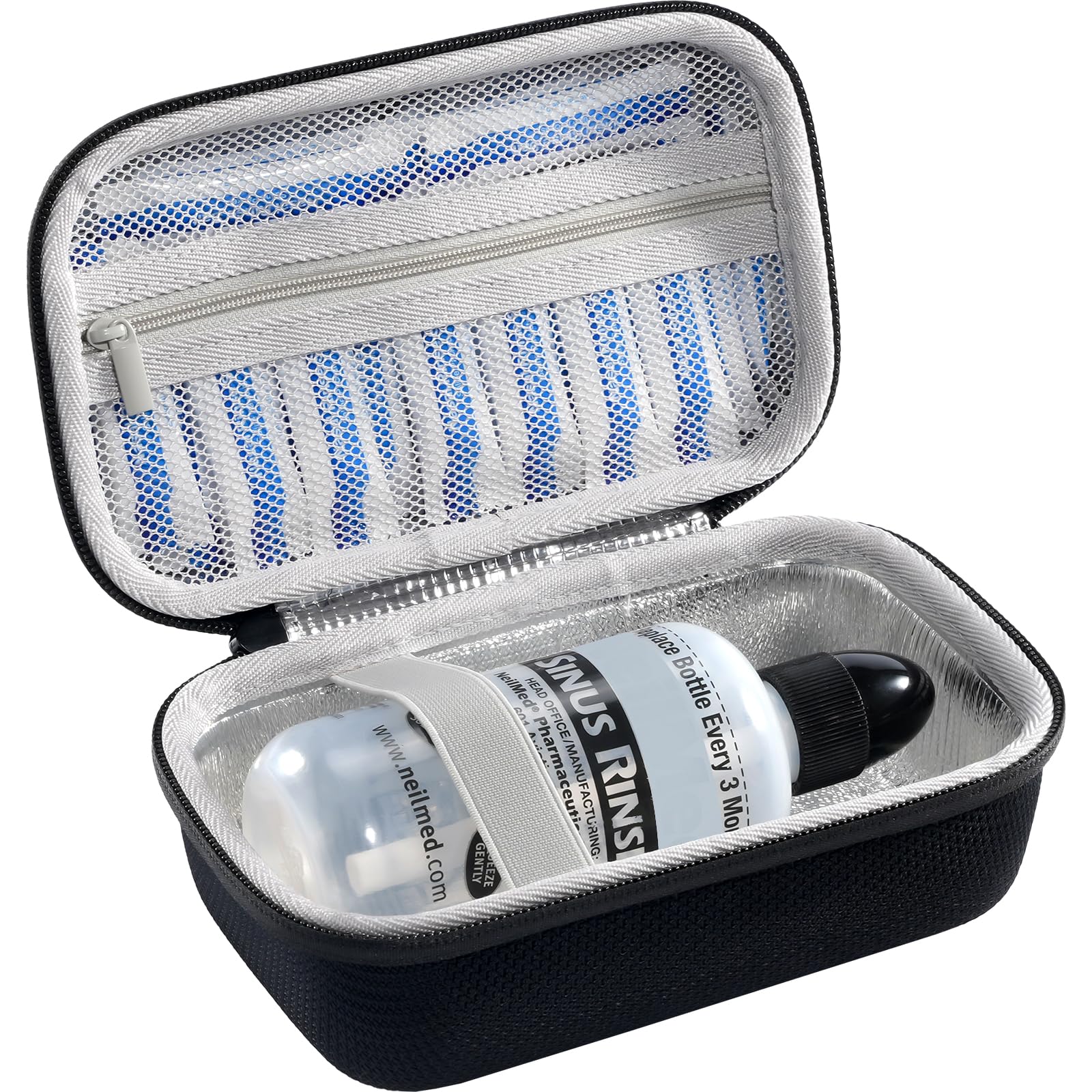 ProCase travel case neatly stores NeilMed packets for organized nasal rinse on the go.