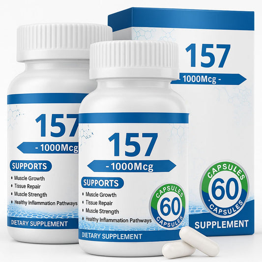 Two supplement bottles with visible labels on a white background