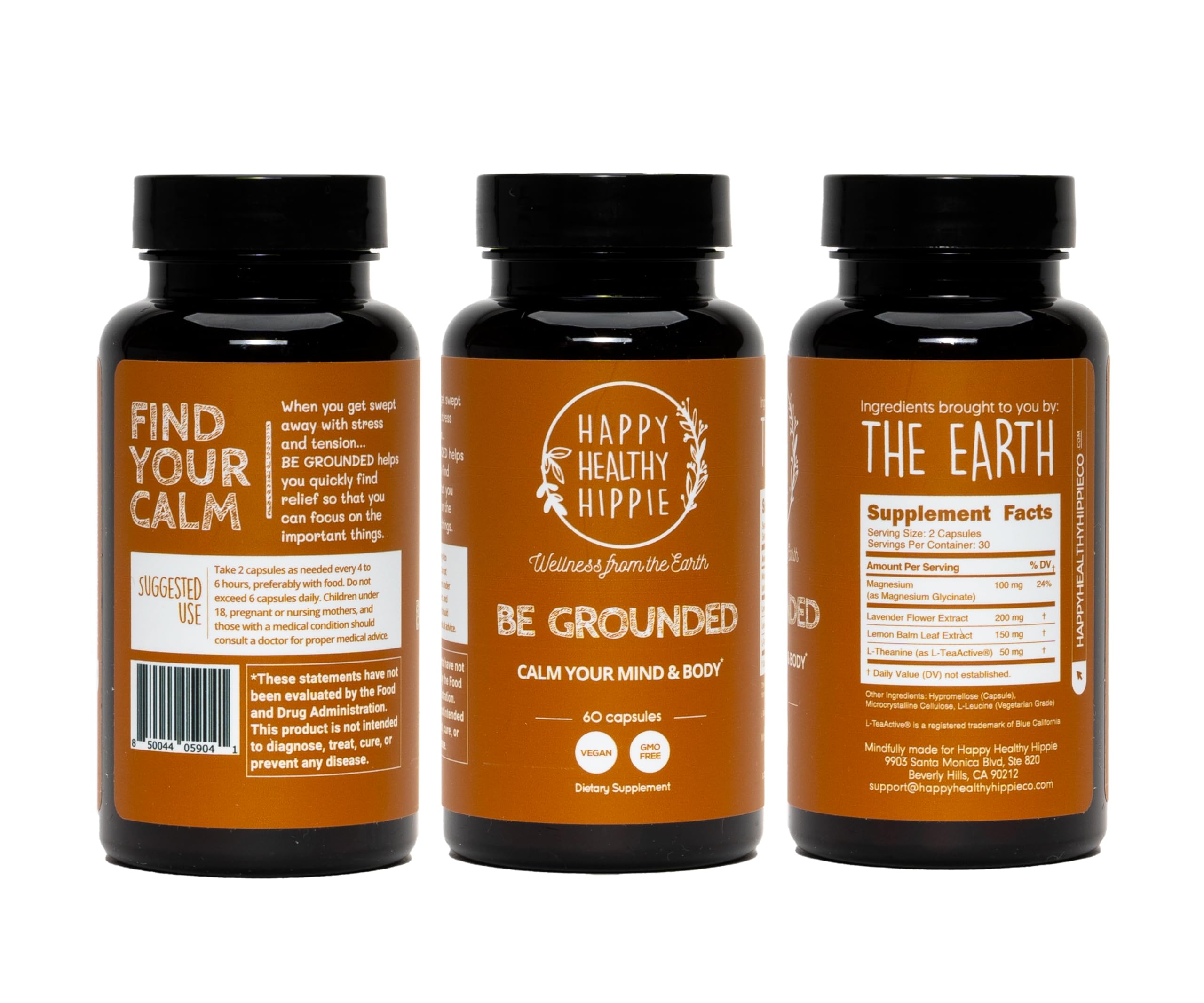 Product label with Be Grounded Lavender Pills