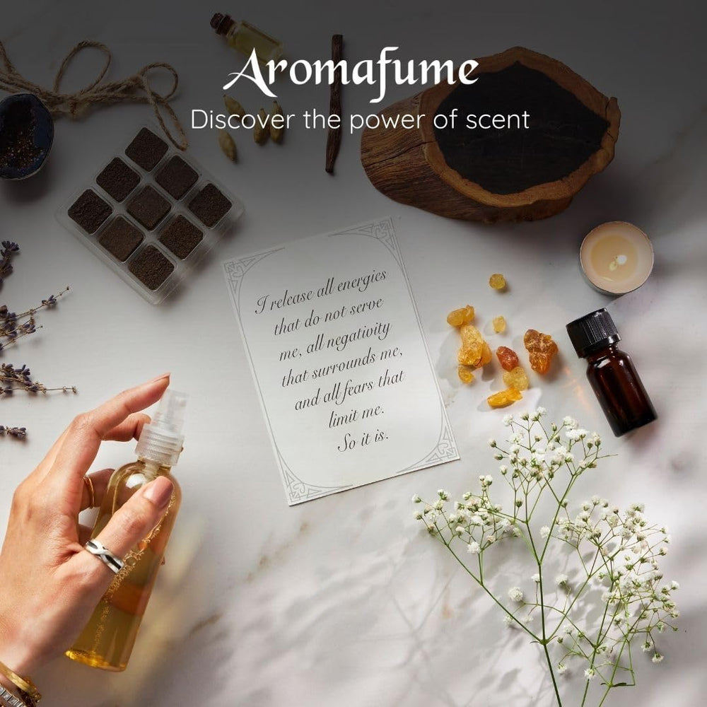 Lifestyle image of White Sage & Lavender diffuser blend in a calm setting.