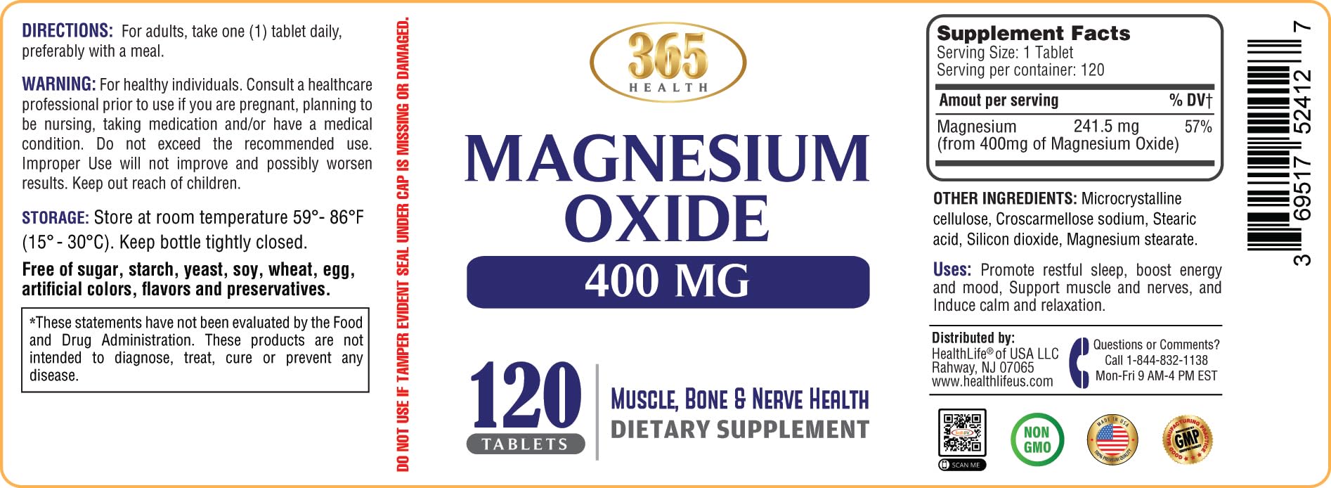 Product packaging showing 120 tablets and USA made