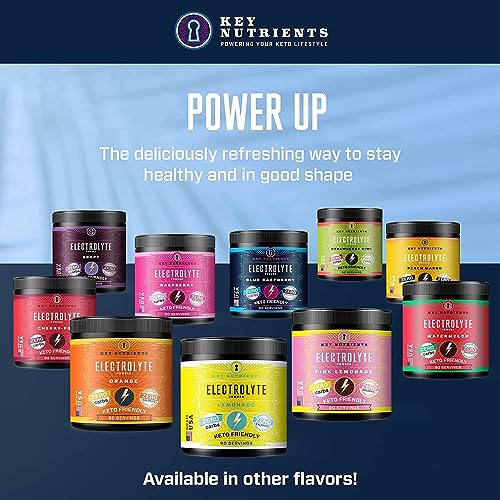 Product arrangement featuring blue raspberry electrolyte powder
