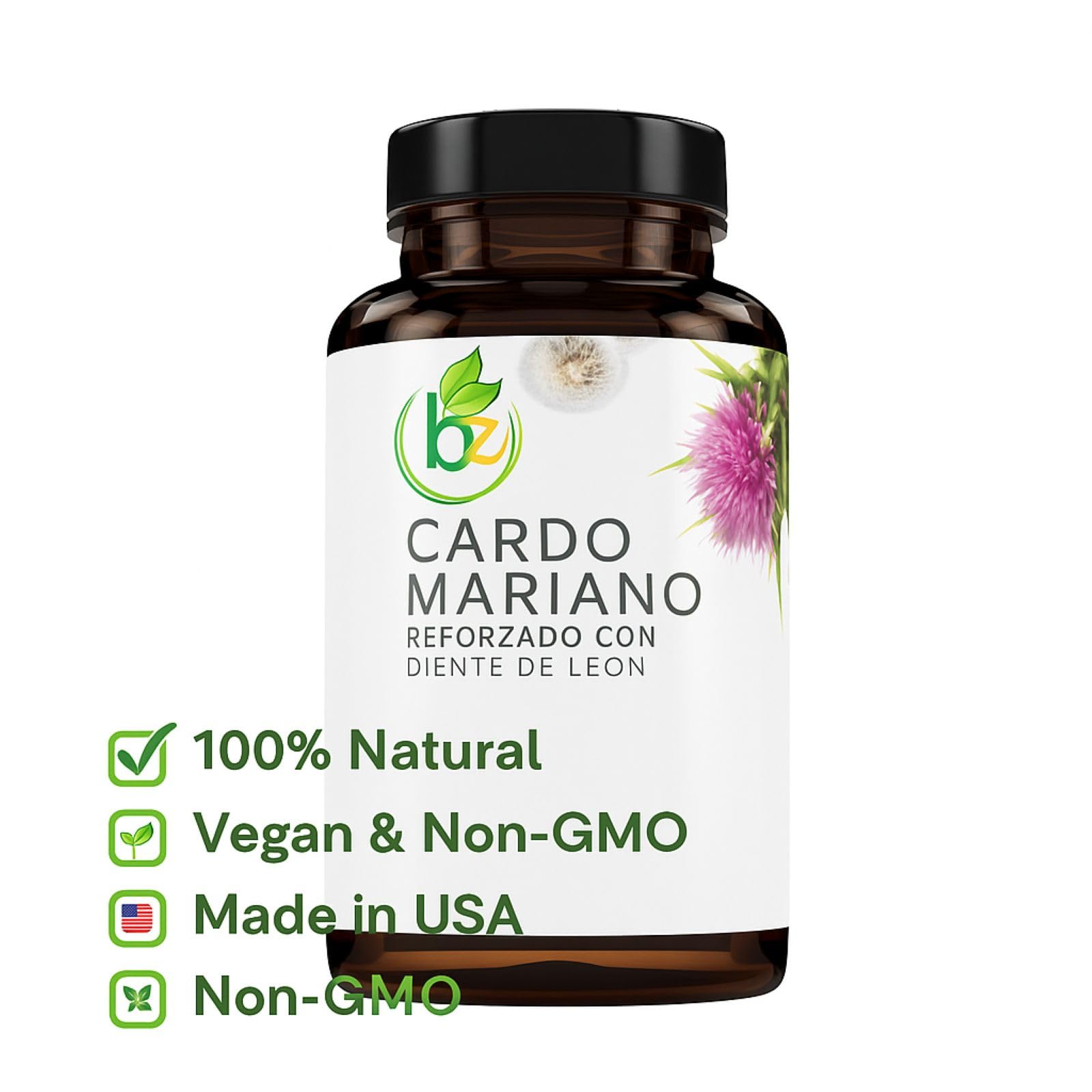 Product packaging card displaying Cardo Mariano and Dandelion Root blend