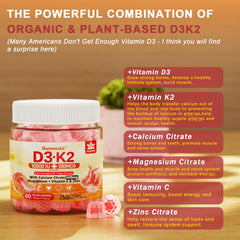 Front view of Vitamin D3 K2 gummies packaging