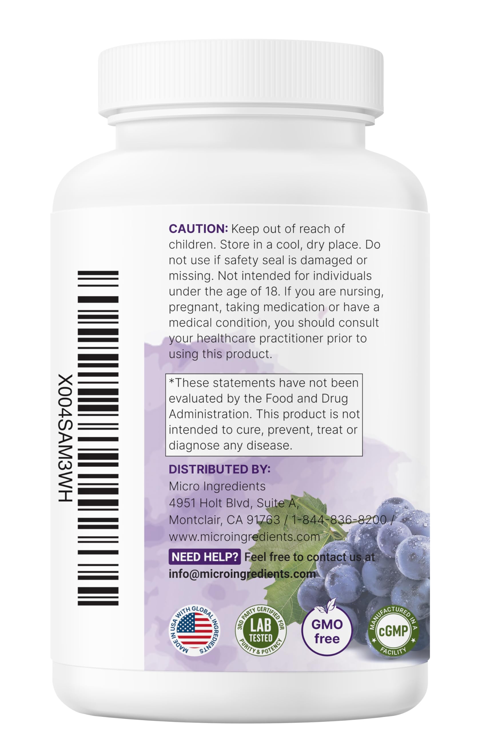 Product packaging front view