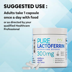 Product packaging shot of 60-capsule lactoferrin bottle