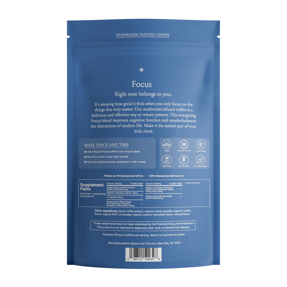 Product packaging for mushroom coffee
