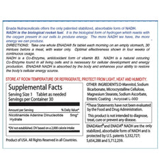 Close-up of Enada NADH 5 mg tablets for sublingual use