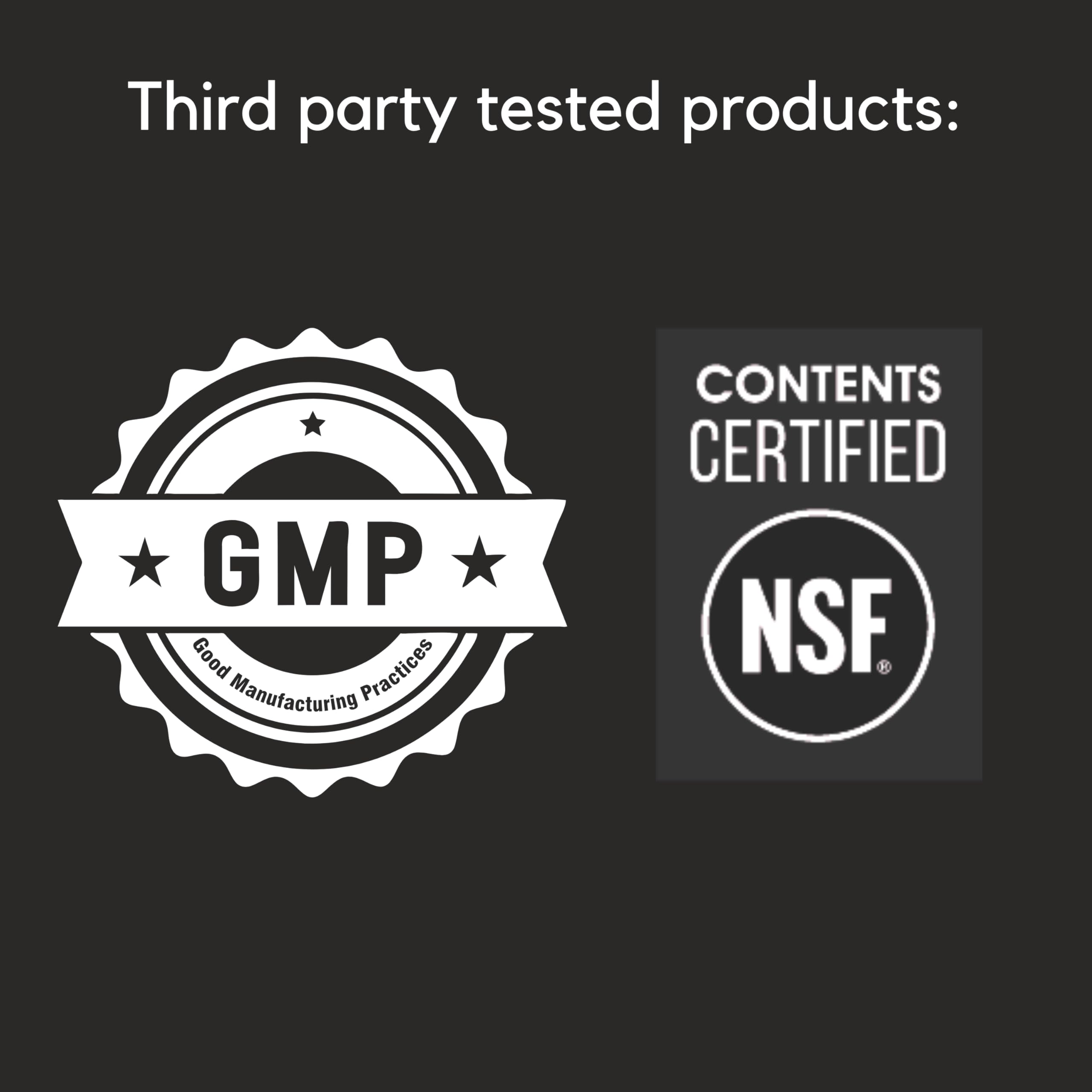 NSF Certified and Gluten Free icons