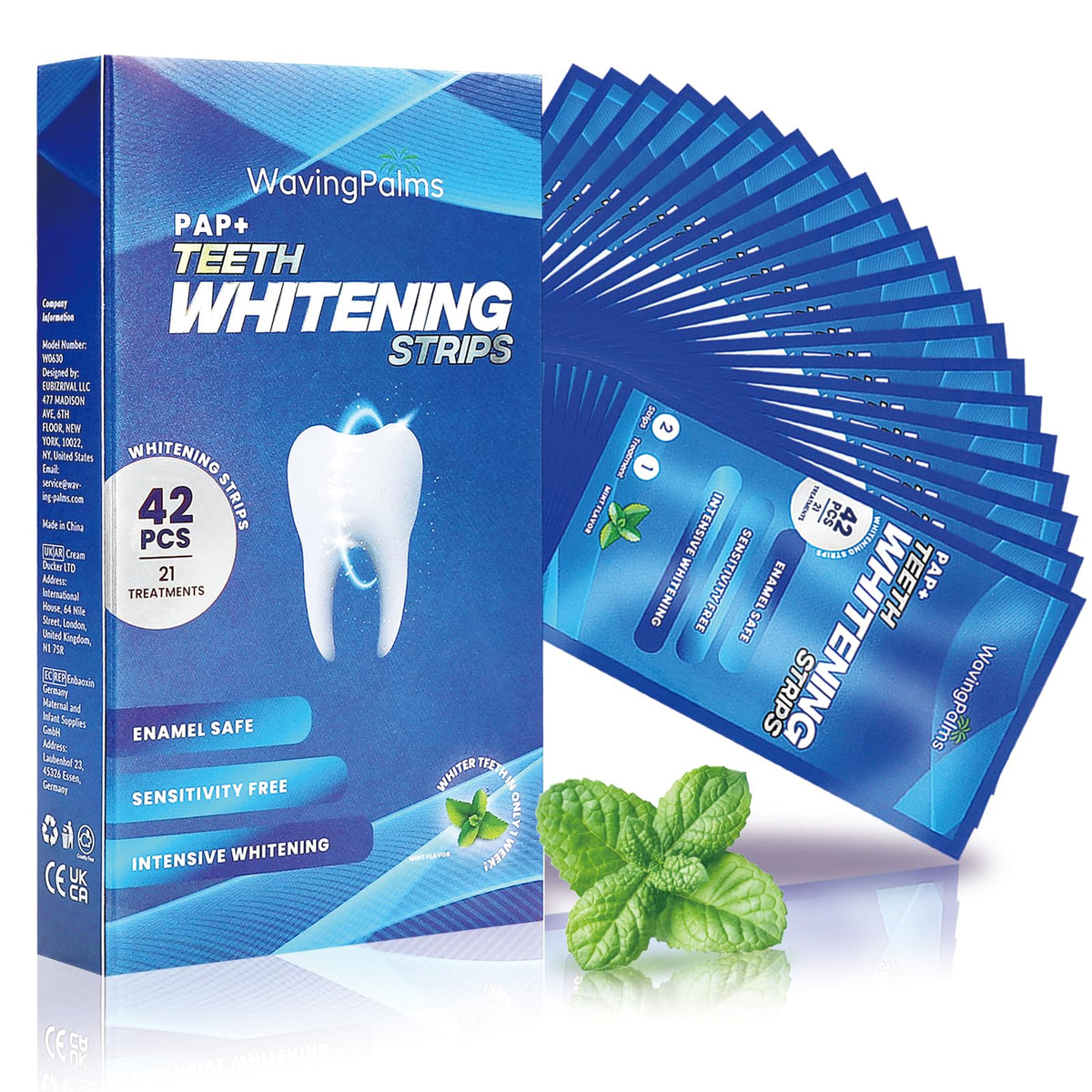 Box of Professional Whitening Strips for Sensitive Teeth Mint (42 Count)