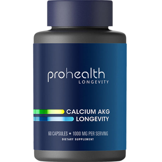 ProHealth Ca AKG supplement bottle showing 1,000 mg per serving