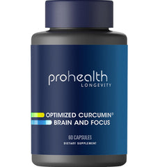 ProHealth Optimized Curcumin Brain & Focus bottle front label
