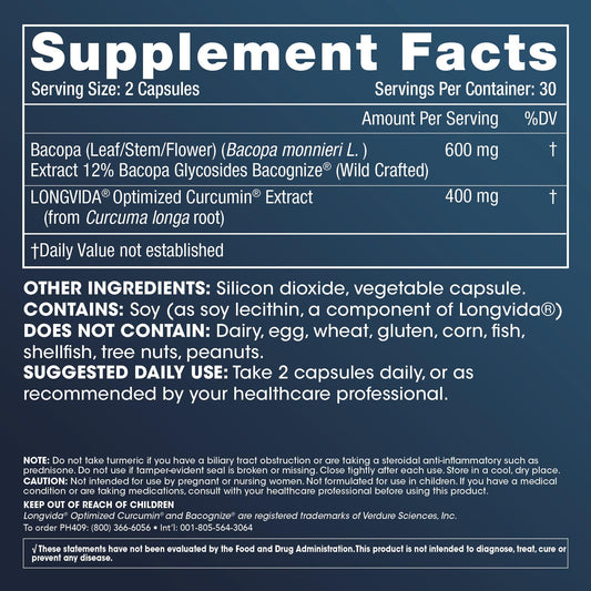 Illustration of Longvida Curcumin Extract with BaCognize Bacopa Monnieri