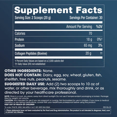 Nutritional information and ingredients for ProHealth Pure Collagen Peptides Powder 600g