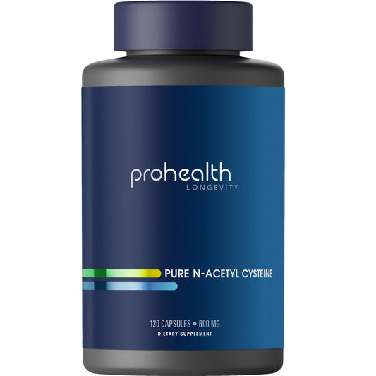 ProHealth Pure NAC bottle label showing 600 mg per capsule