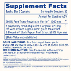 Capsules spilled from bottle of ProHealth Resveratrol 1000mg