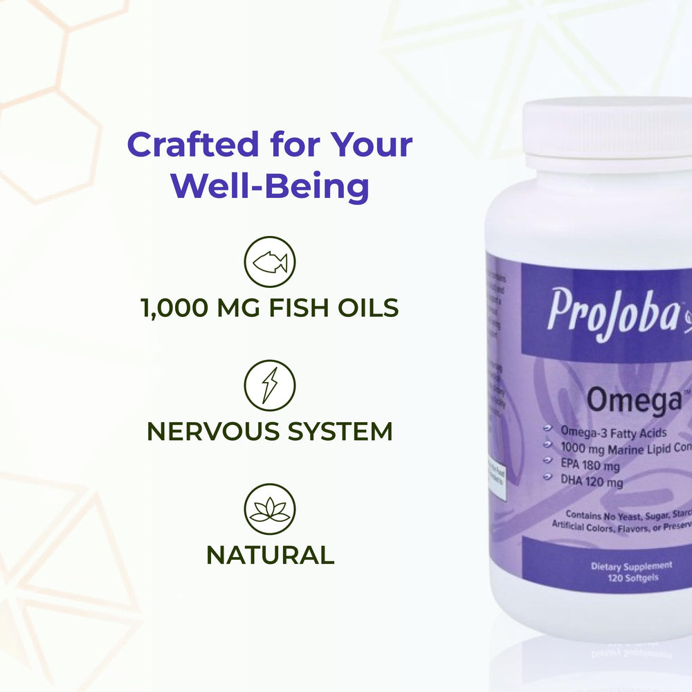 Pack of two Projoba Omega bottles with 120 softgels each