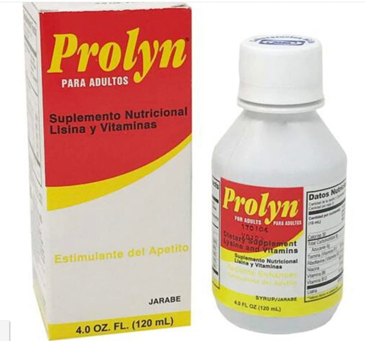 Bottle of Prolyn Jarabe Supplement 120ml for adults