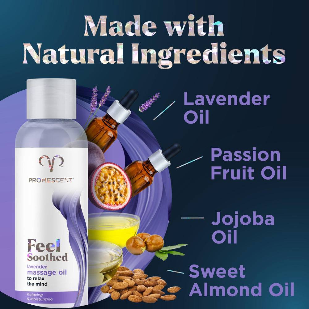 Therapy session with lavender massage oil