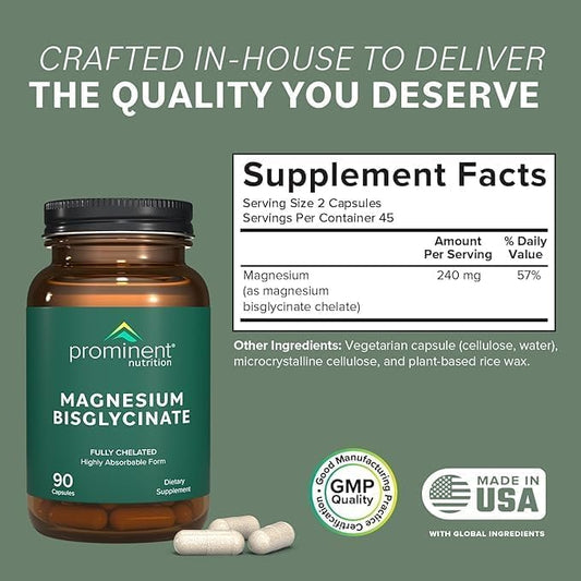 Vegan gluten-free magnesium bisglycinate 240 mg in 2-pack