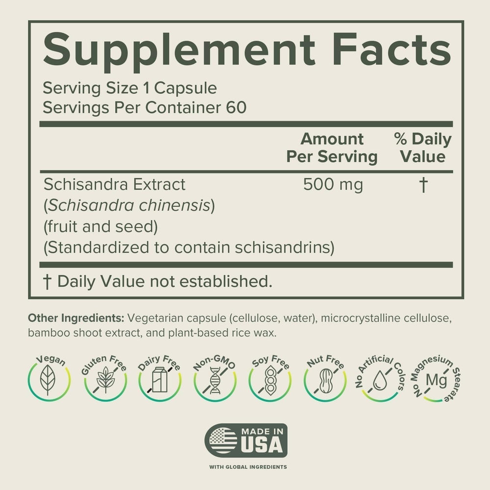 Prominent Nutrition Schisandra berry close-up highlights standardized extract potency.