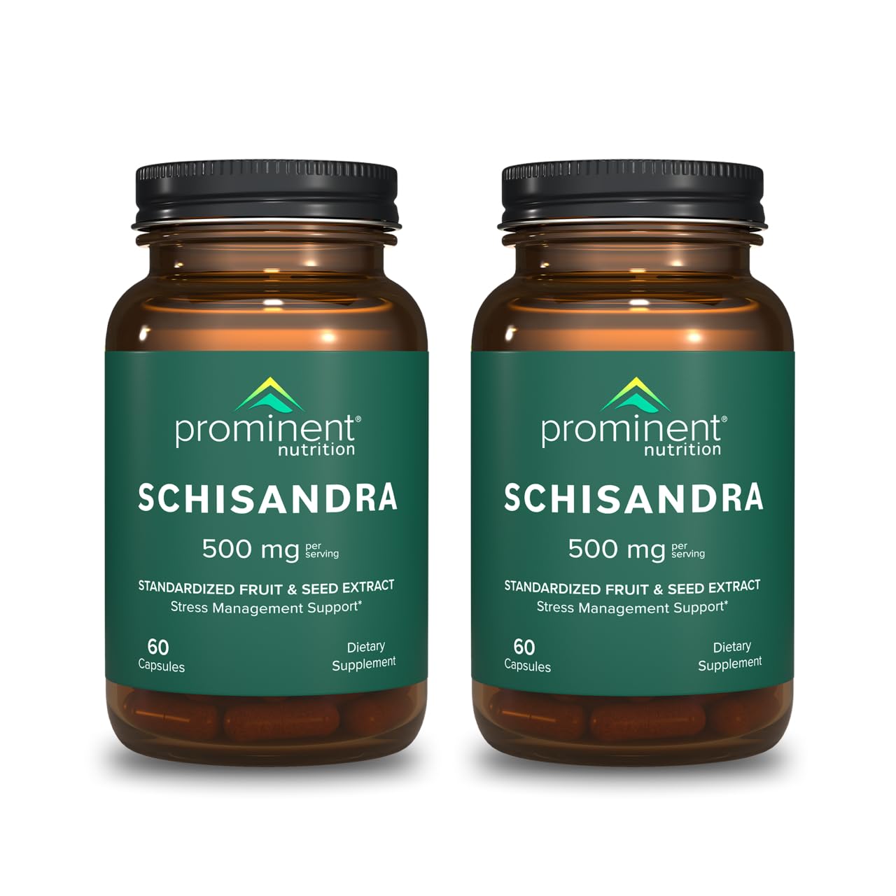 Prominent Nutrition Schisandra Berry Extract 500 mg bottle label - 2 pack