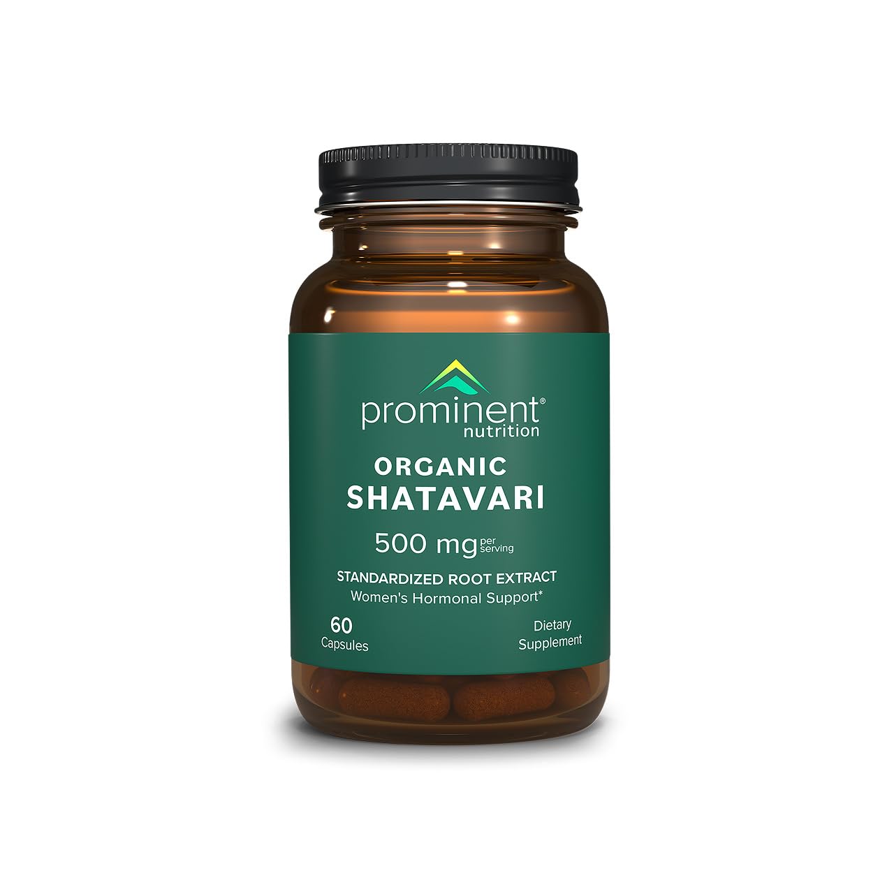 Prominent Nutrition Organic Shatavari Capsules bottle with label