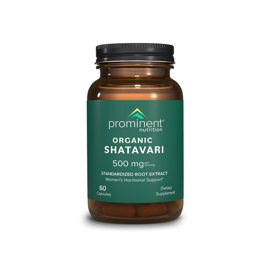 Prominent Nutrition Organic Shatavari Capsules bottle with label