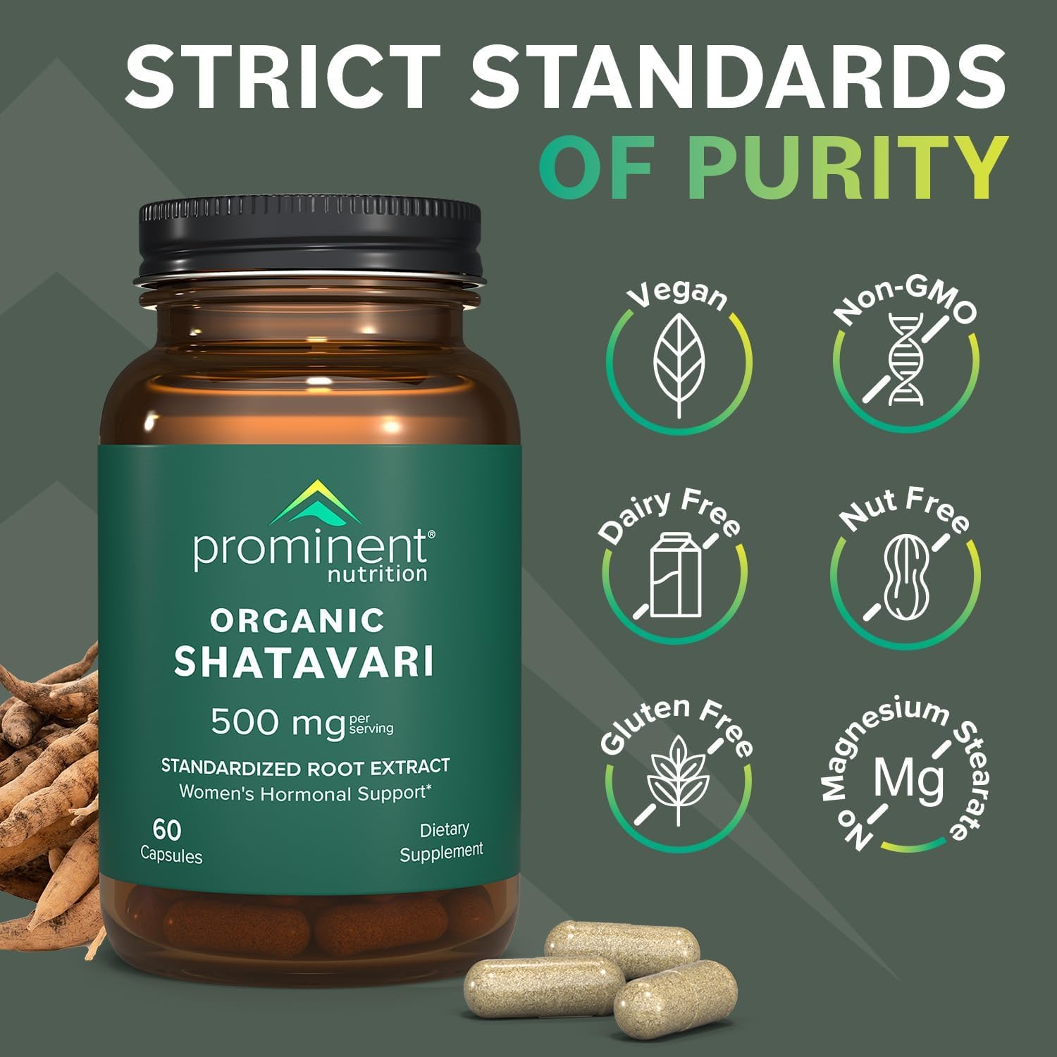 Shatavari capsules product shot with packaging