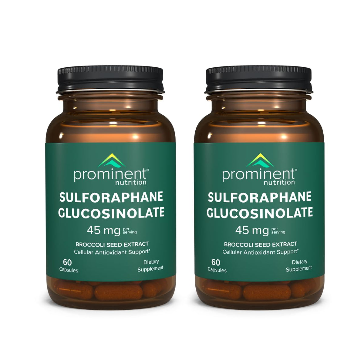 Prominent Nutrition sulforaphane glucosinolate supplement bottle on white background