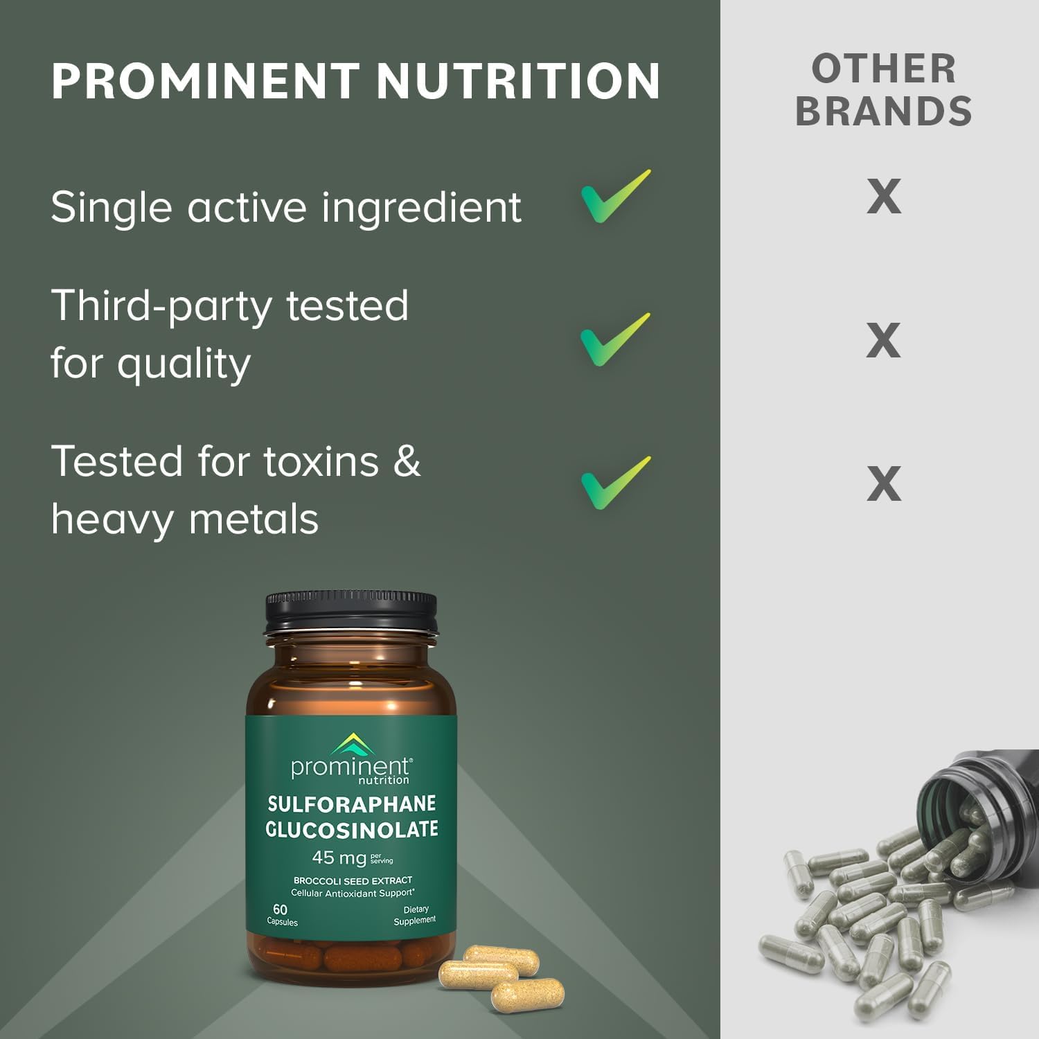 Vegan and gluten-free badge on the supplement label