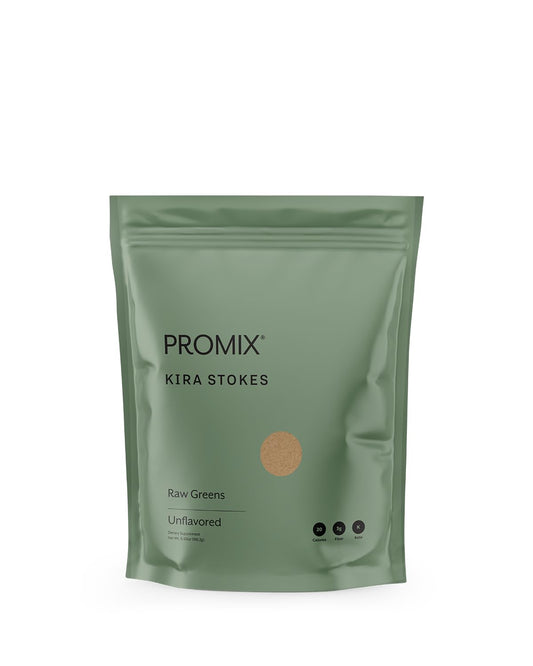 Promix Nutrition Raw Greens bottle with sprouted alfalfa and wheatgrass labels