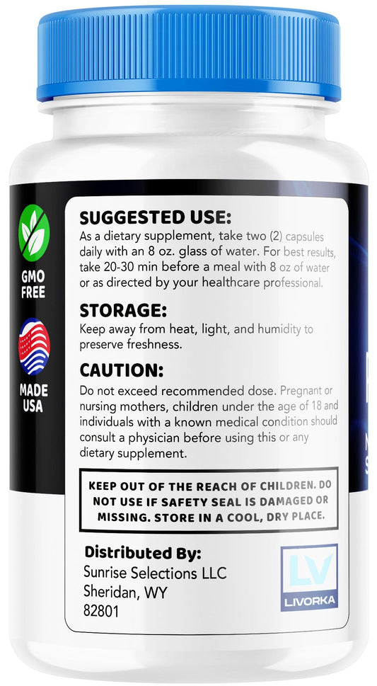 Pronerve 6 nerve health support capsules bottle label