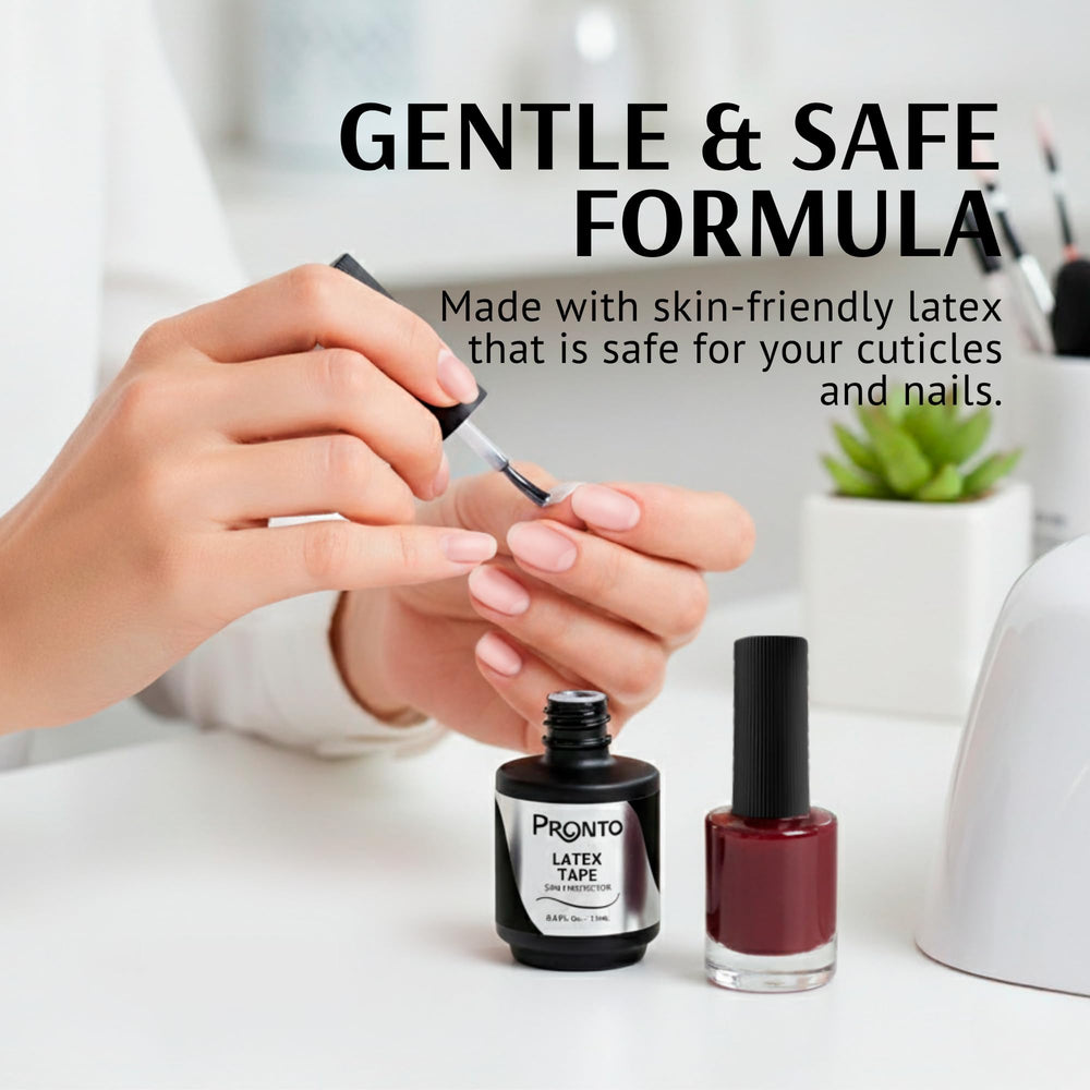 Pronto Nail Art Shield demonstrates use with intricate stencil designs for sharp lines.