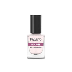Pronto No Age bottle closeup highlighting a gentle formula for stronger, healthier nails.