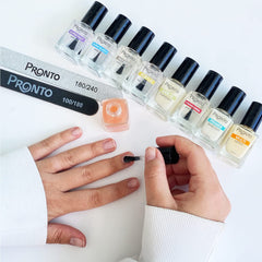 Pronto No Bite bottle close-up highlighting safe vegan 12-free formula.