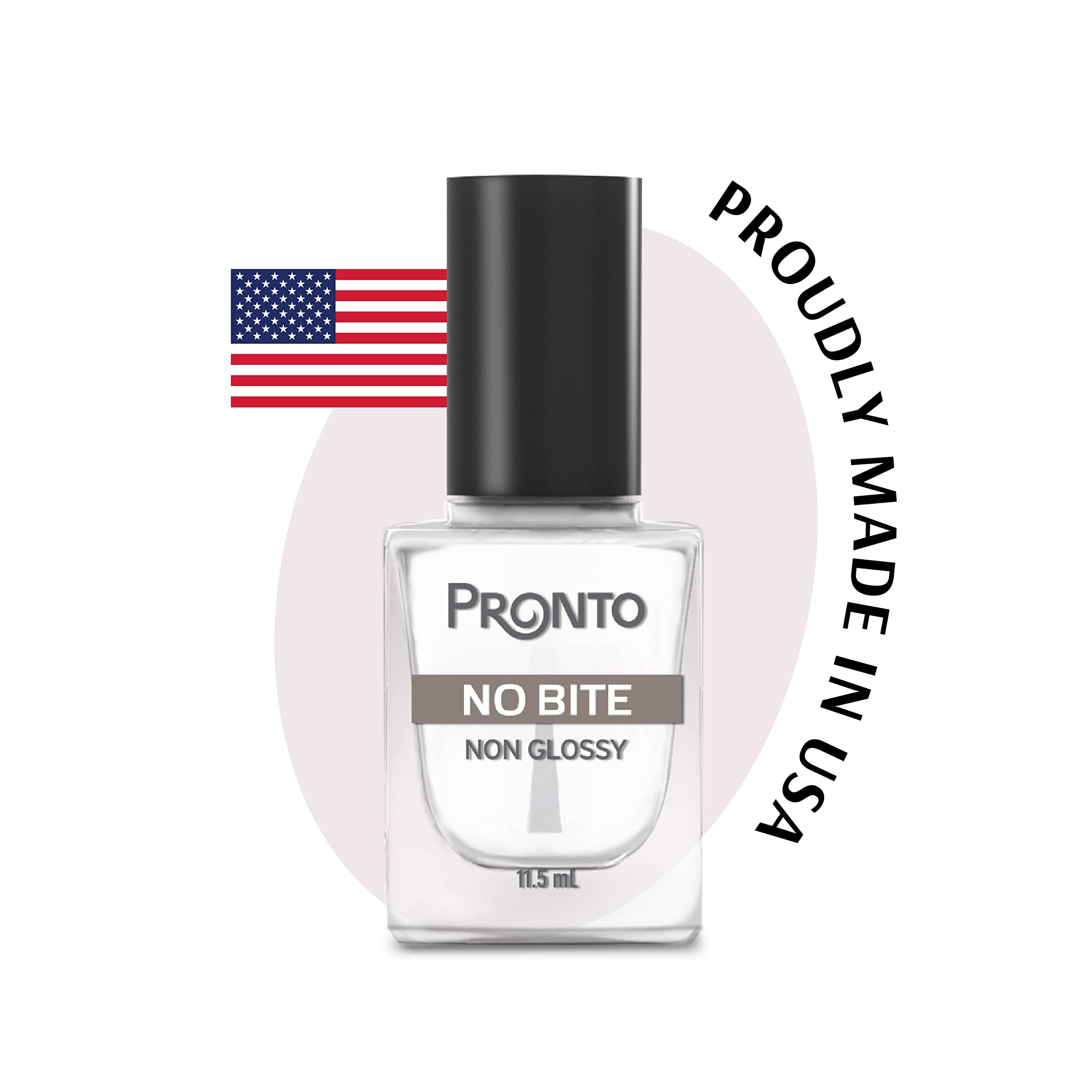 Nails after Pronto No Bite application show a subtle, unshiny look.