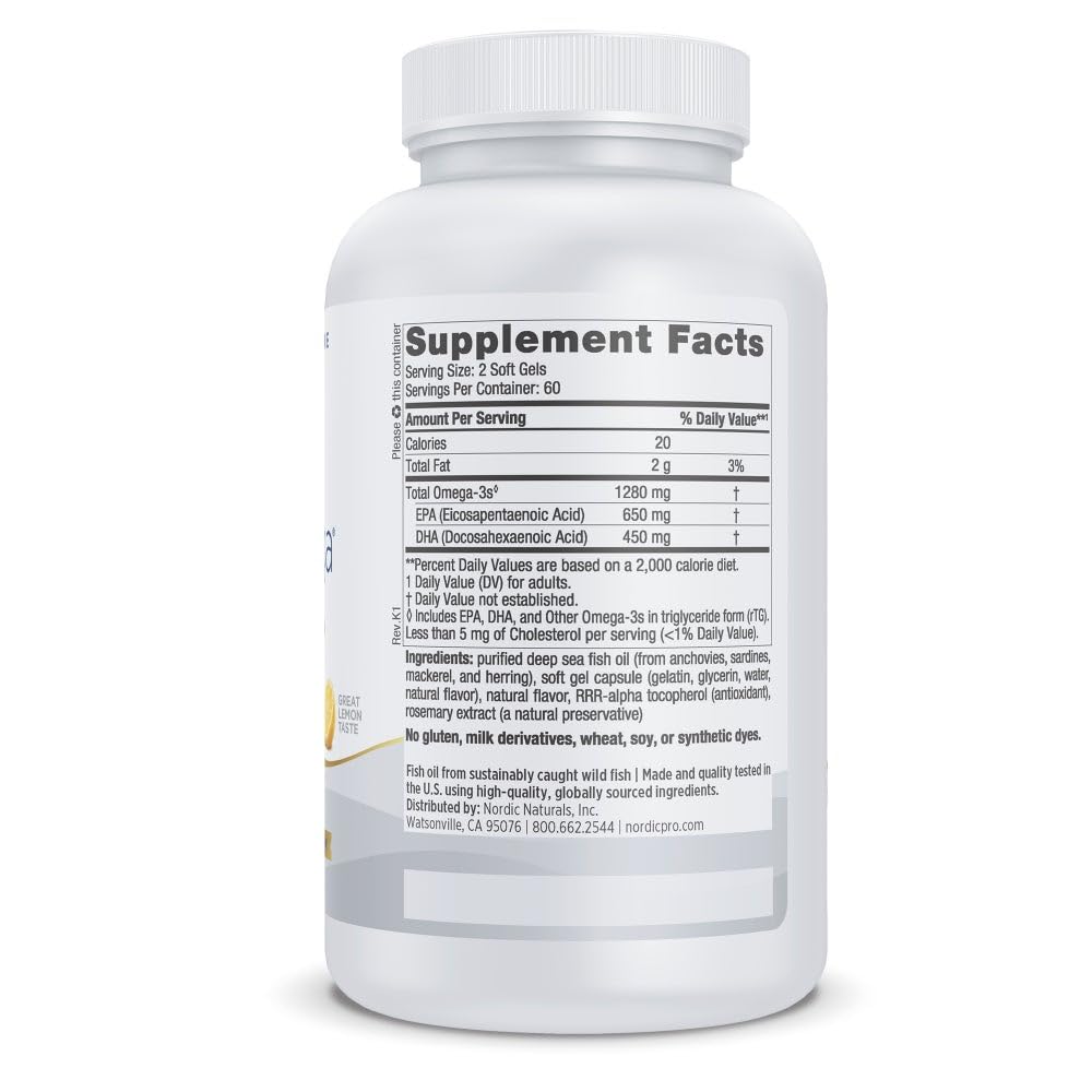 ProOmega Lemon label with product details