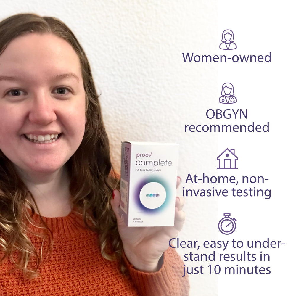 Comprehensive 4-hormone fertility test kit components laid out