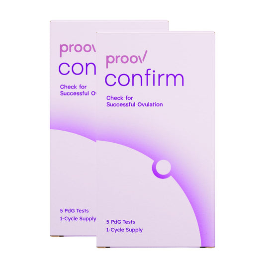 Front view of Proov PdG test strips for women - 10-count