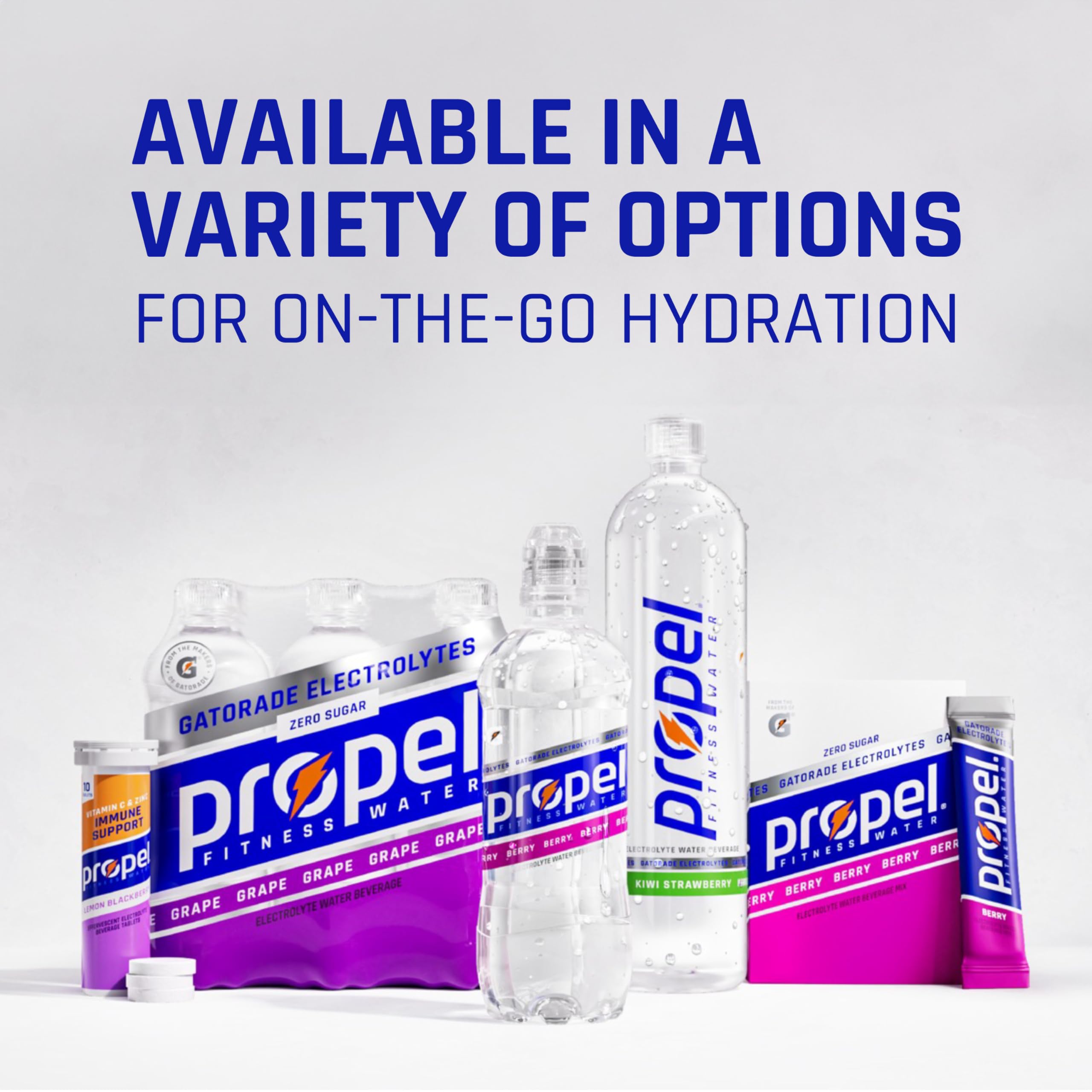 Propel branding with Gatorade Propel Lemon Blackberry flavor