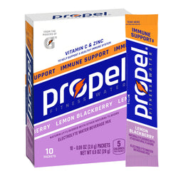 Front view of Propel Immune Support Powder Lemon Blackberry container