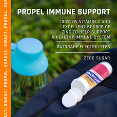 Propel Immune Support tablet dissolving in water (Lemon Blackberry)