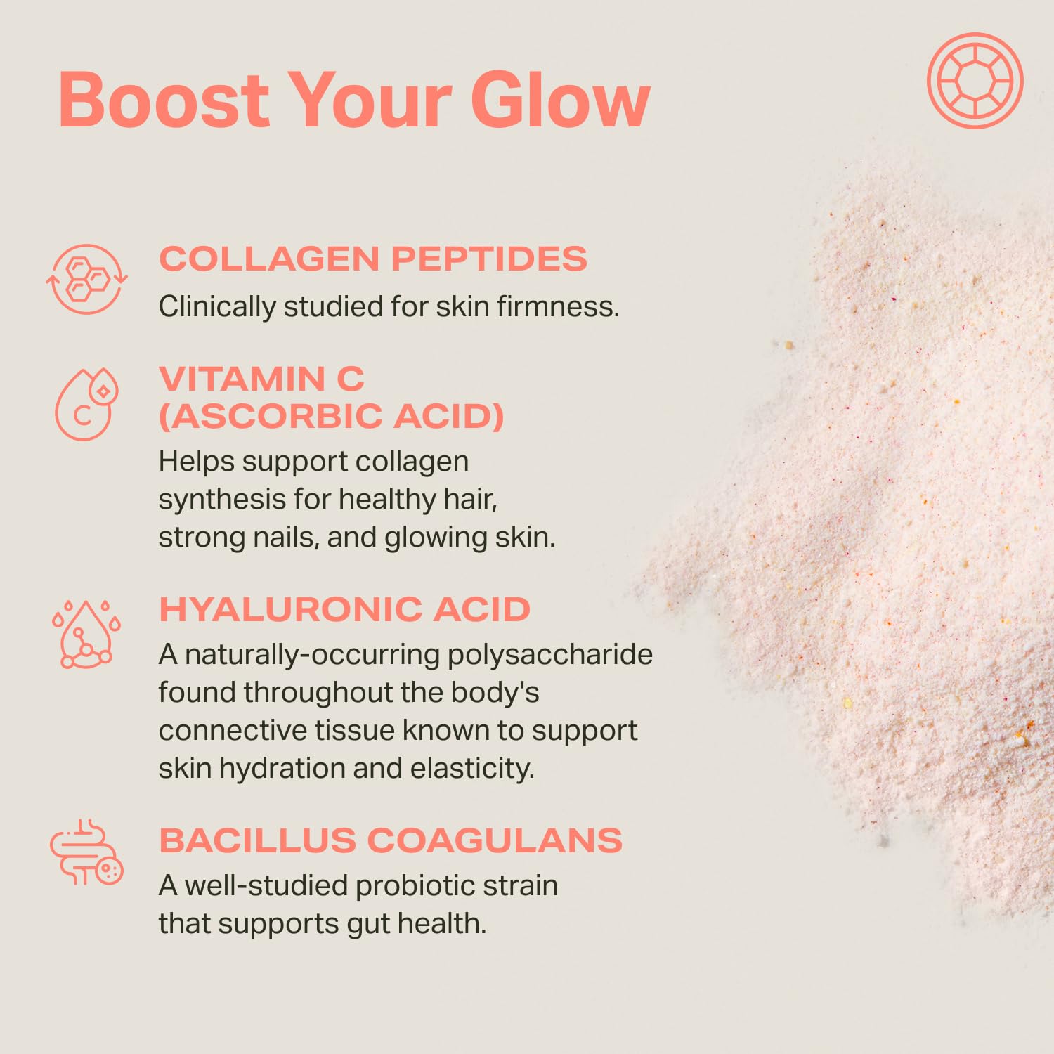 Bovine and marine collagen peptides illustration
