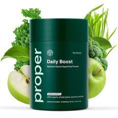 Front view of Proper The Greens Daily Boost bottle