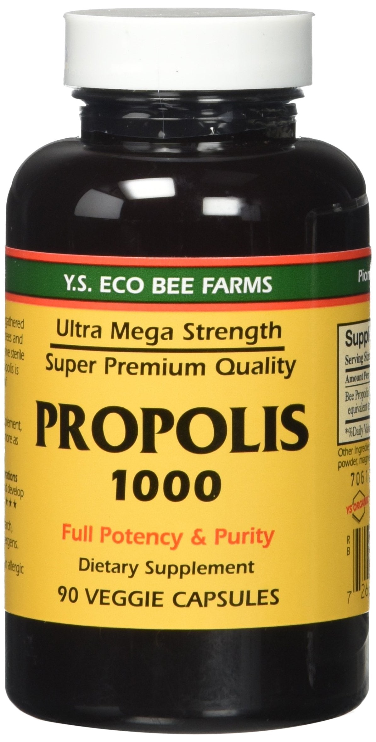 Bottle of Propolis-Raw Unprocessed 1000mg from Y.S. Organic Bee Farms