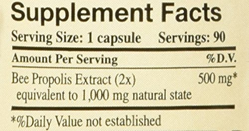Close-up of Propolis-Raw Unprocessed 1000mg capsules by Ys Eco Bee Farms