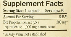 Close-up of Propolis-Raw Unprocessed 1000mg capsules by Ys Eco Bee Farms