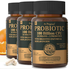 Proriginal Probiotics bottle with capsules for adults supporting gut balance